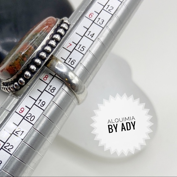 Unakite gem ring sterling silver - Picture 4 of 4